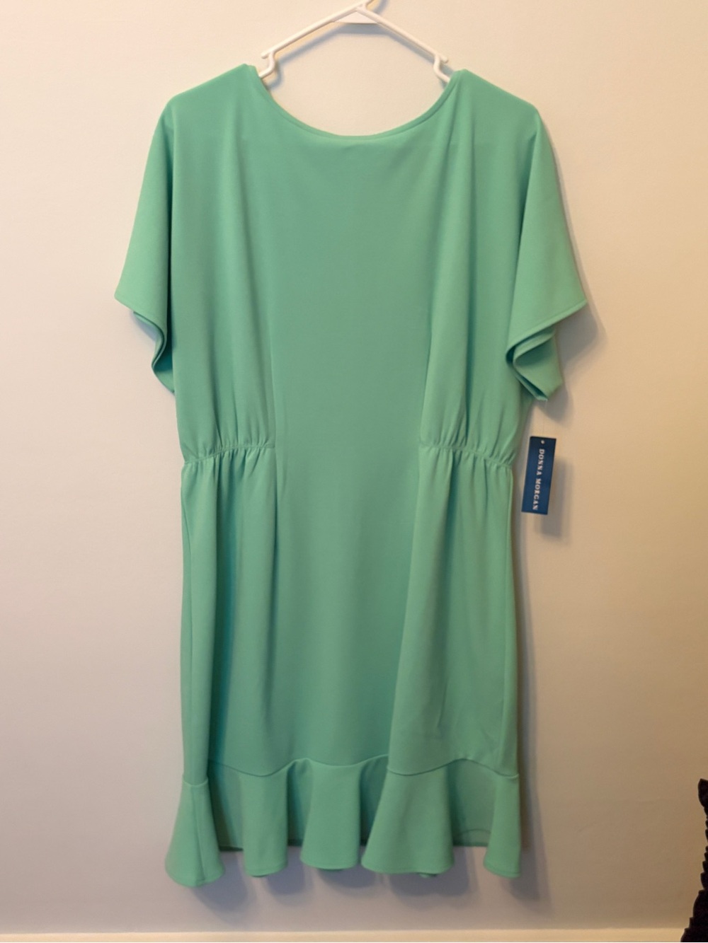 Mint Green Short Sleeve Ruffle Hem Dress